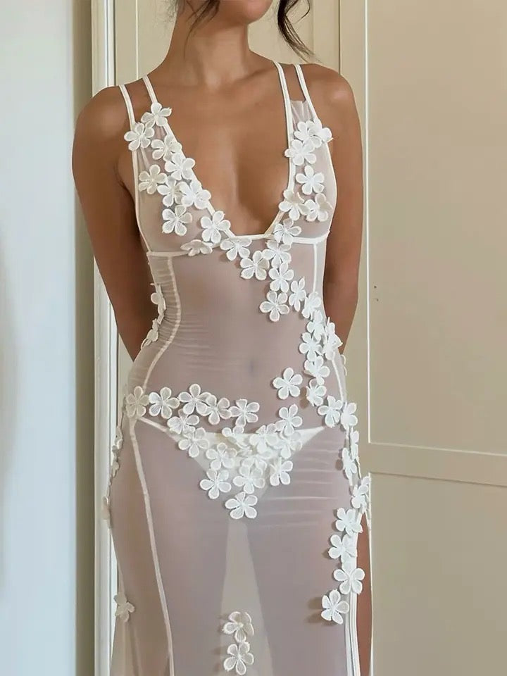 Floral White Dress