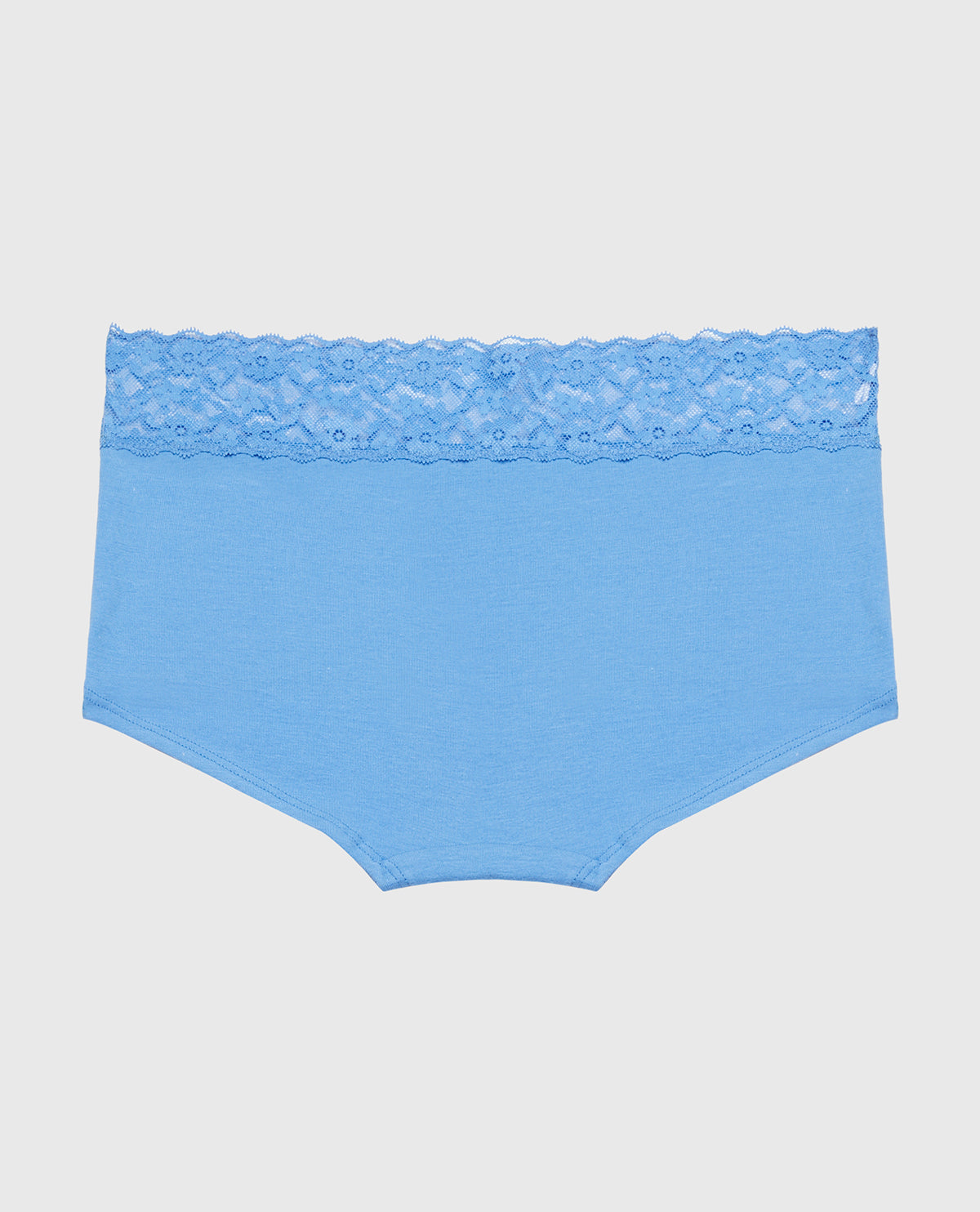 Boyshort Panty With Lace Trim in Azure Blue