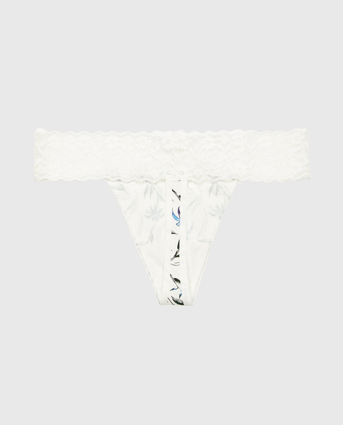 Thong Panty With Lace Trim in Falling Foliage