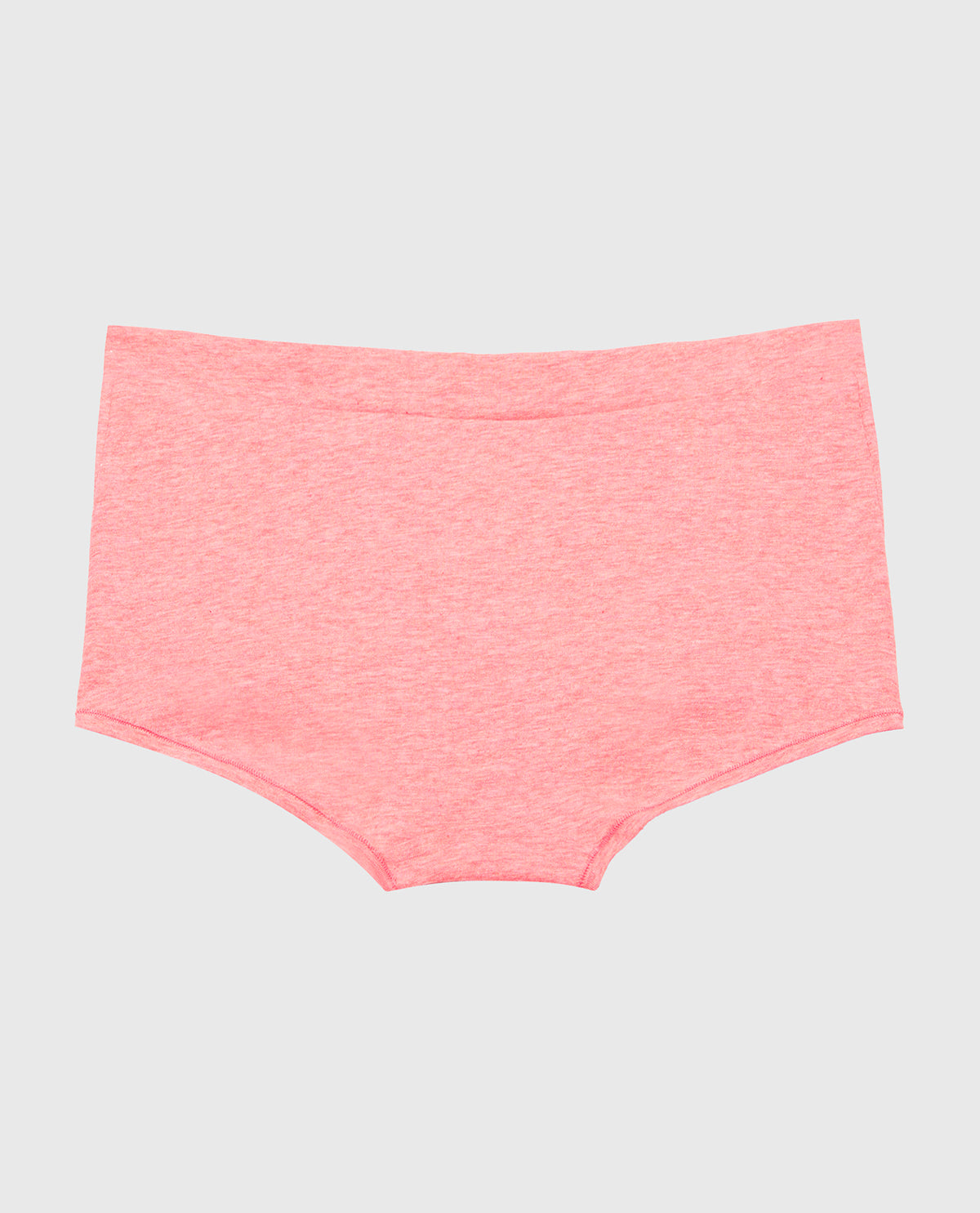 Boyshort Wide Waist Cotton Panty in Pink Lemonade Heather