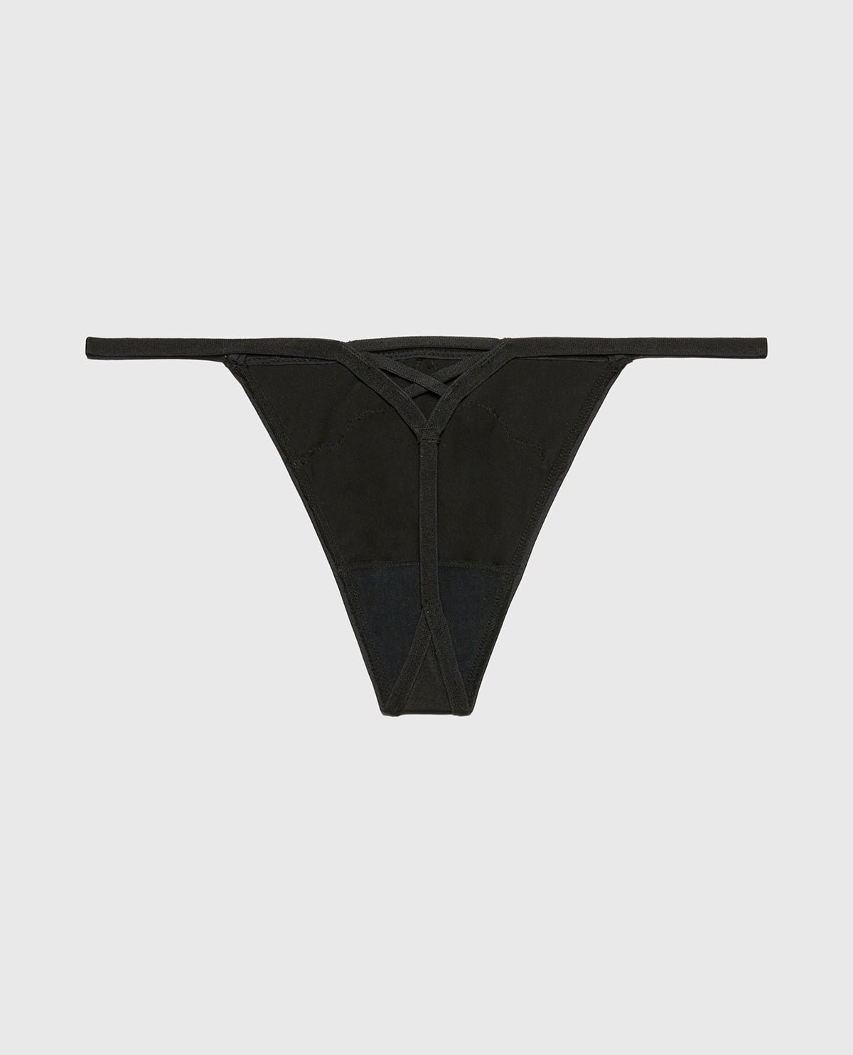 Diva G-String with Lush Lace in Tuxedo Black