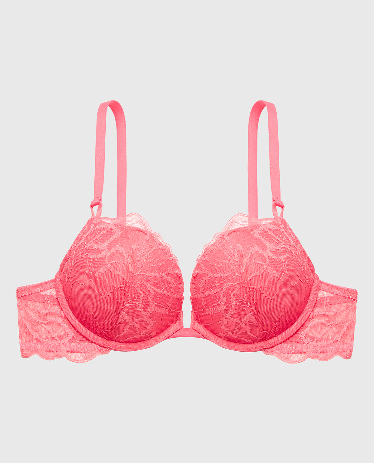 Push up Plunge Bra With Lush Lace in Pink Lemonade