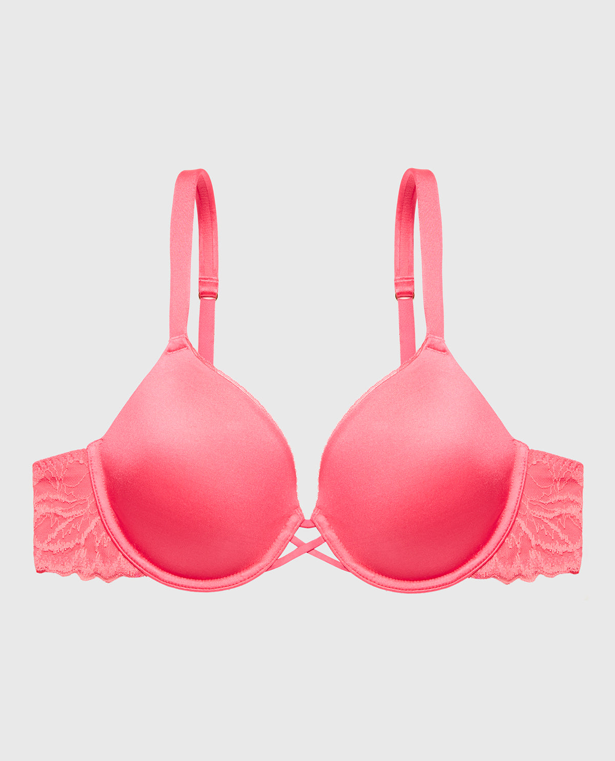 Lightly Lined Full Coverage Bra with Lush Lace Wing in Lemonade Pink