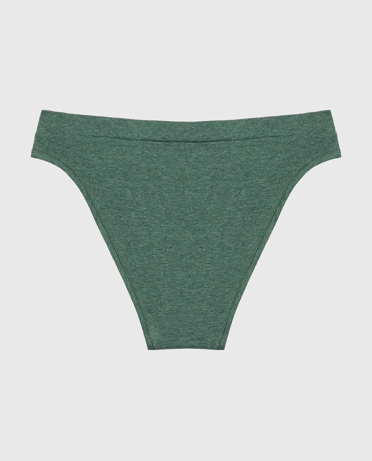 Bikini Wide Waist Cotton Panty in Jungle Green Heather