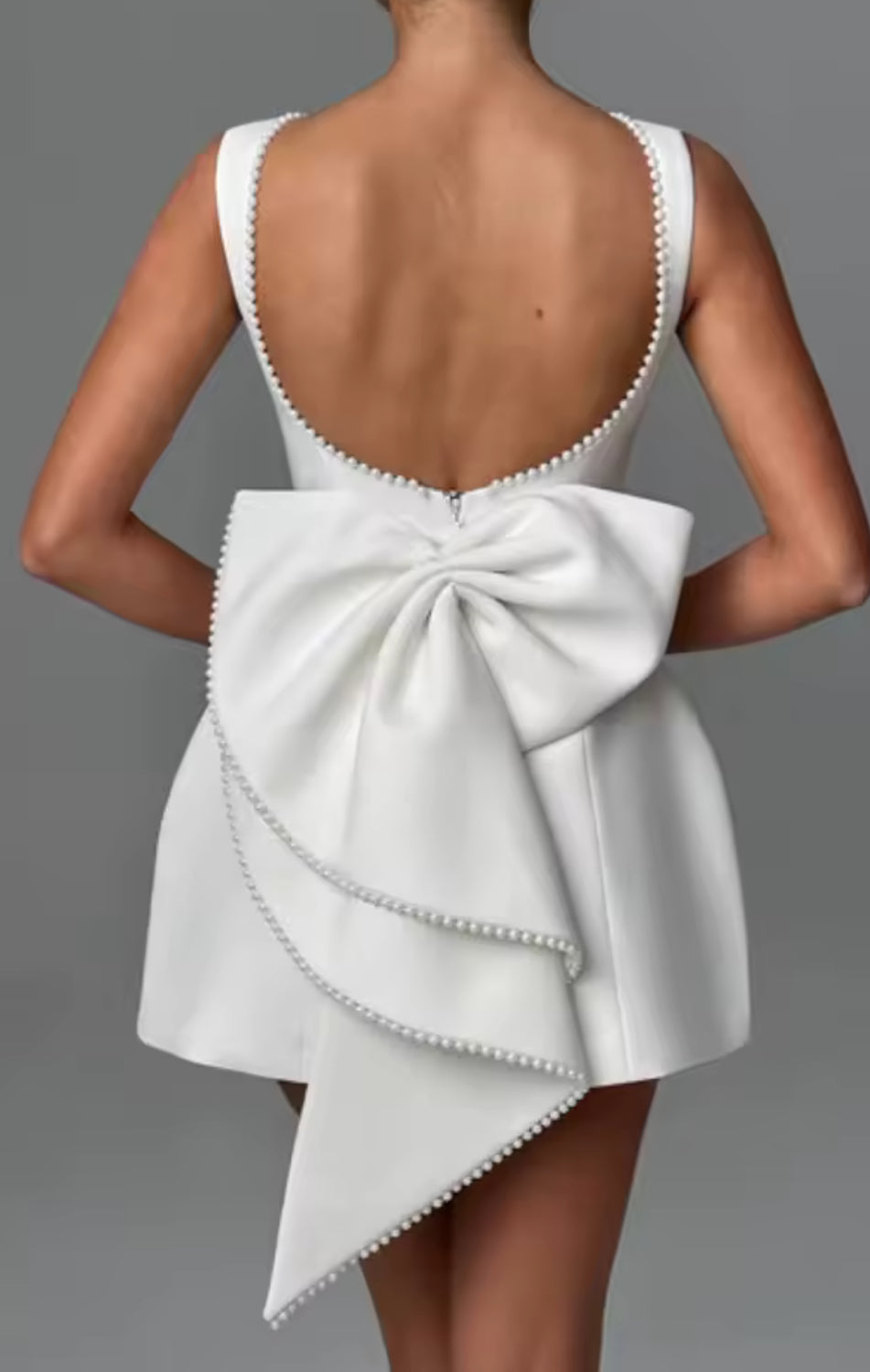 Mini White Bowtie Dress