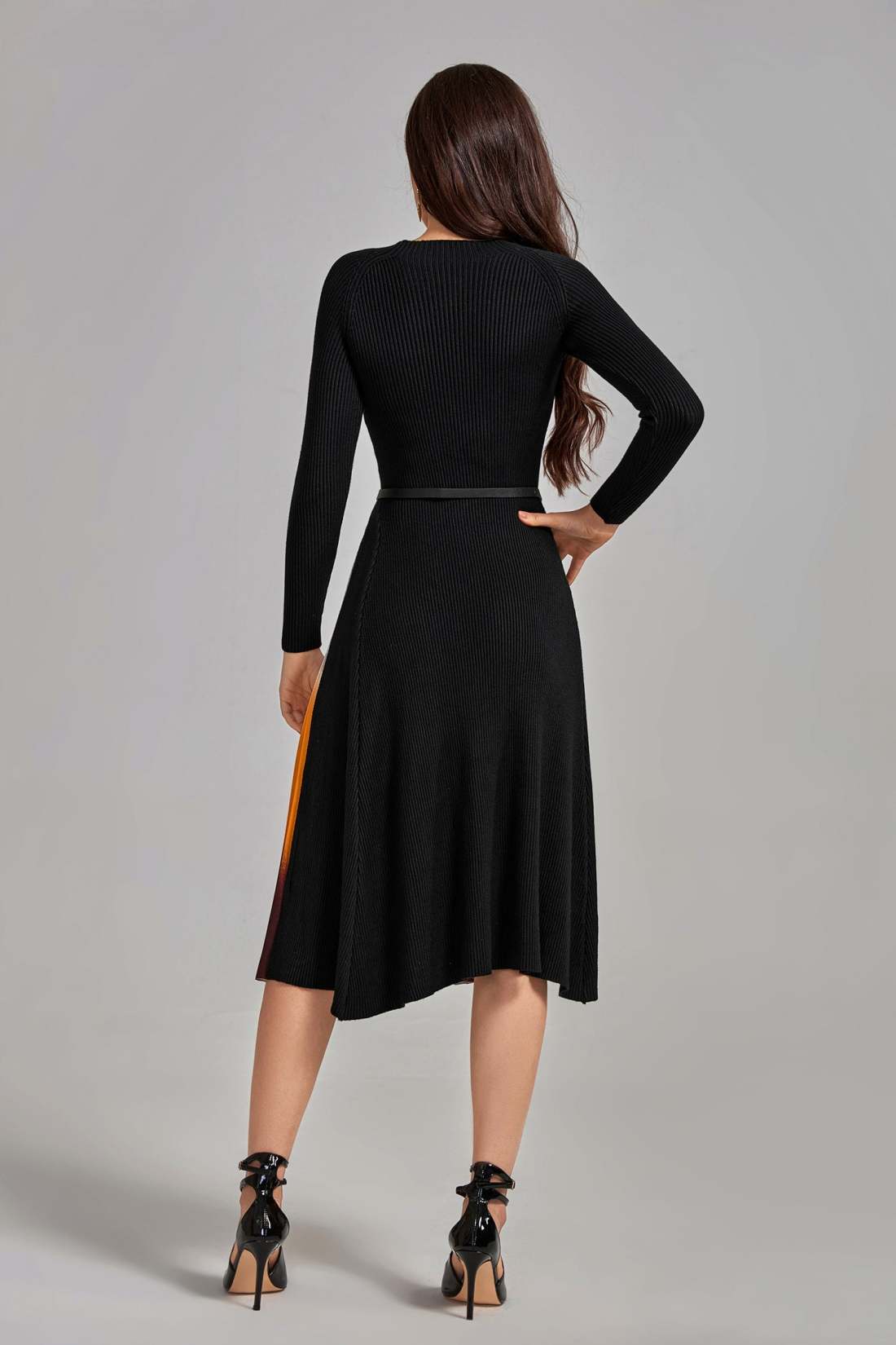 Autumn Pleated Midi Dress