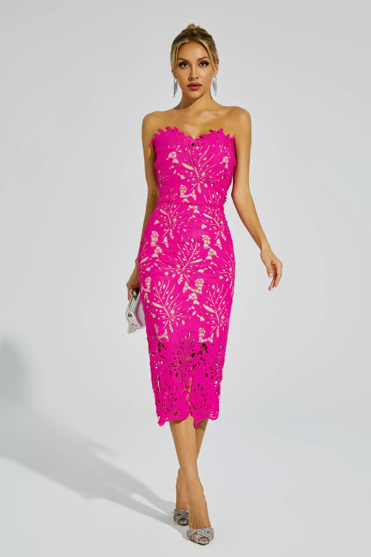 Marjorie Midi Dress - Hot Pink