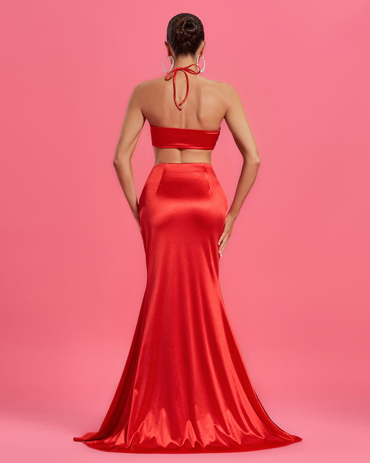 Lady In Red Skirt Set