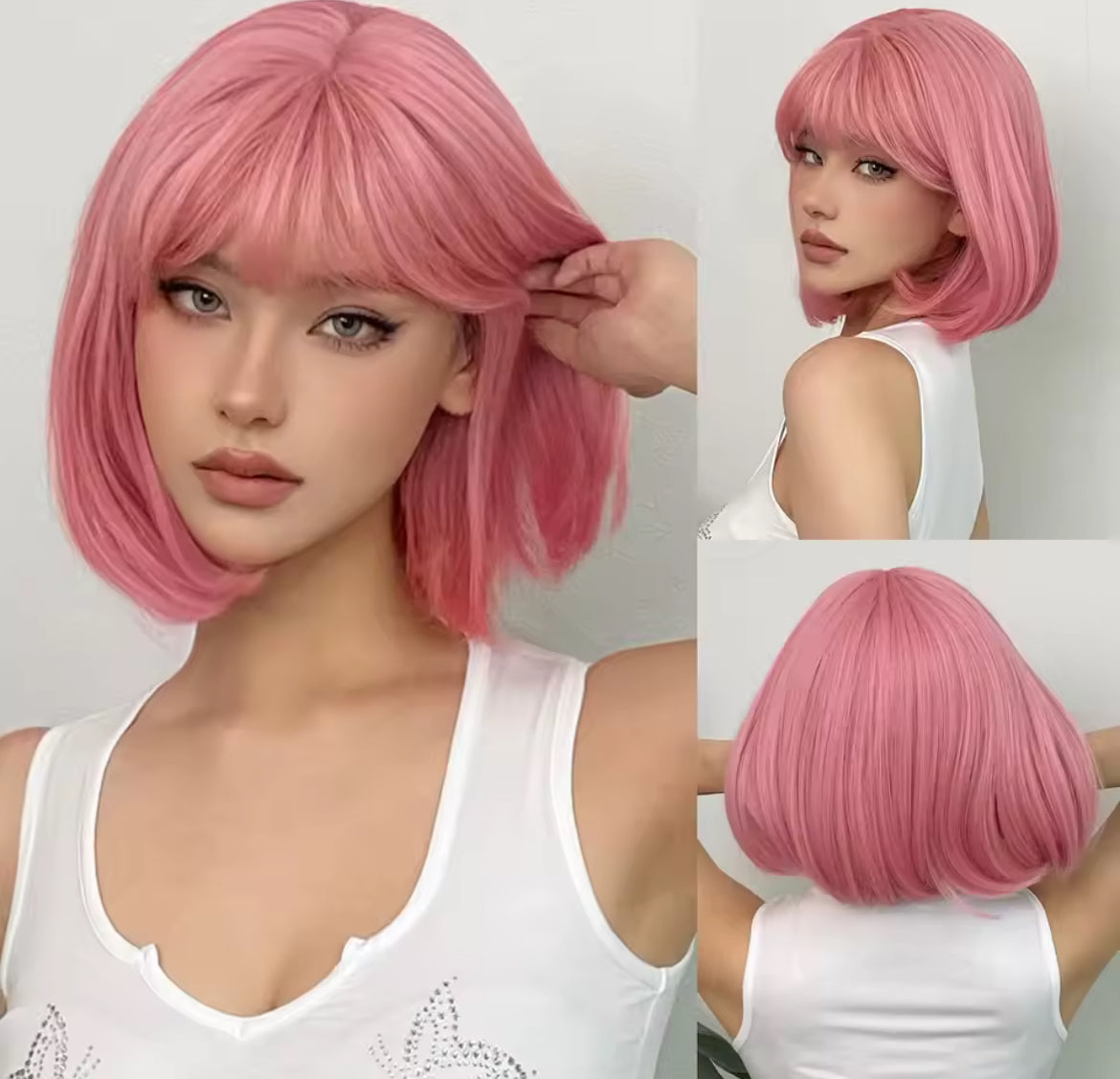 Pink Bob Hair Wig