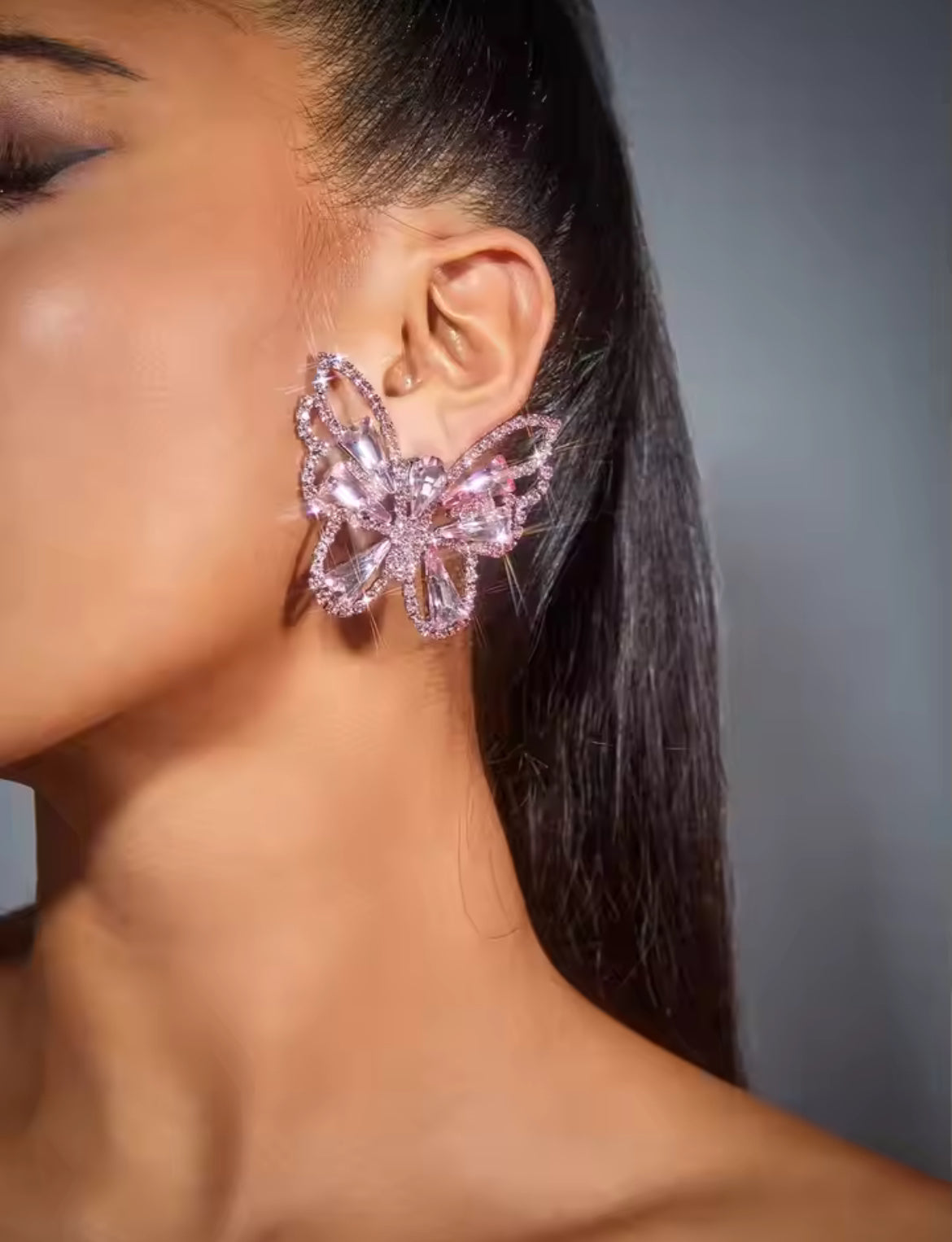 Pink Butterly Earrings