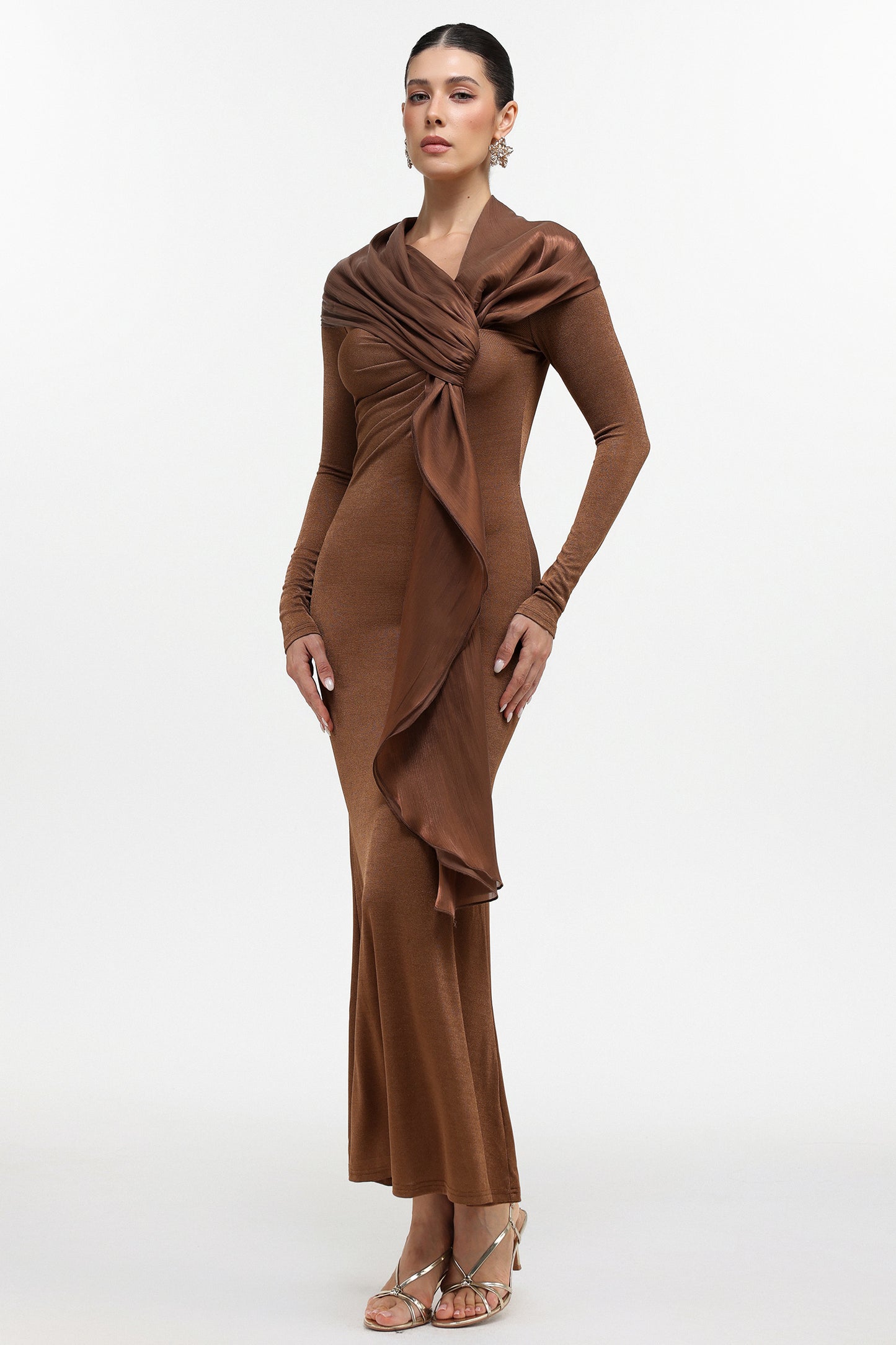 Sienna Draped Scarf Bodycon Gown