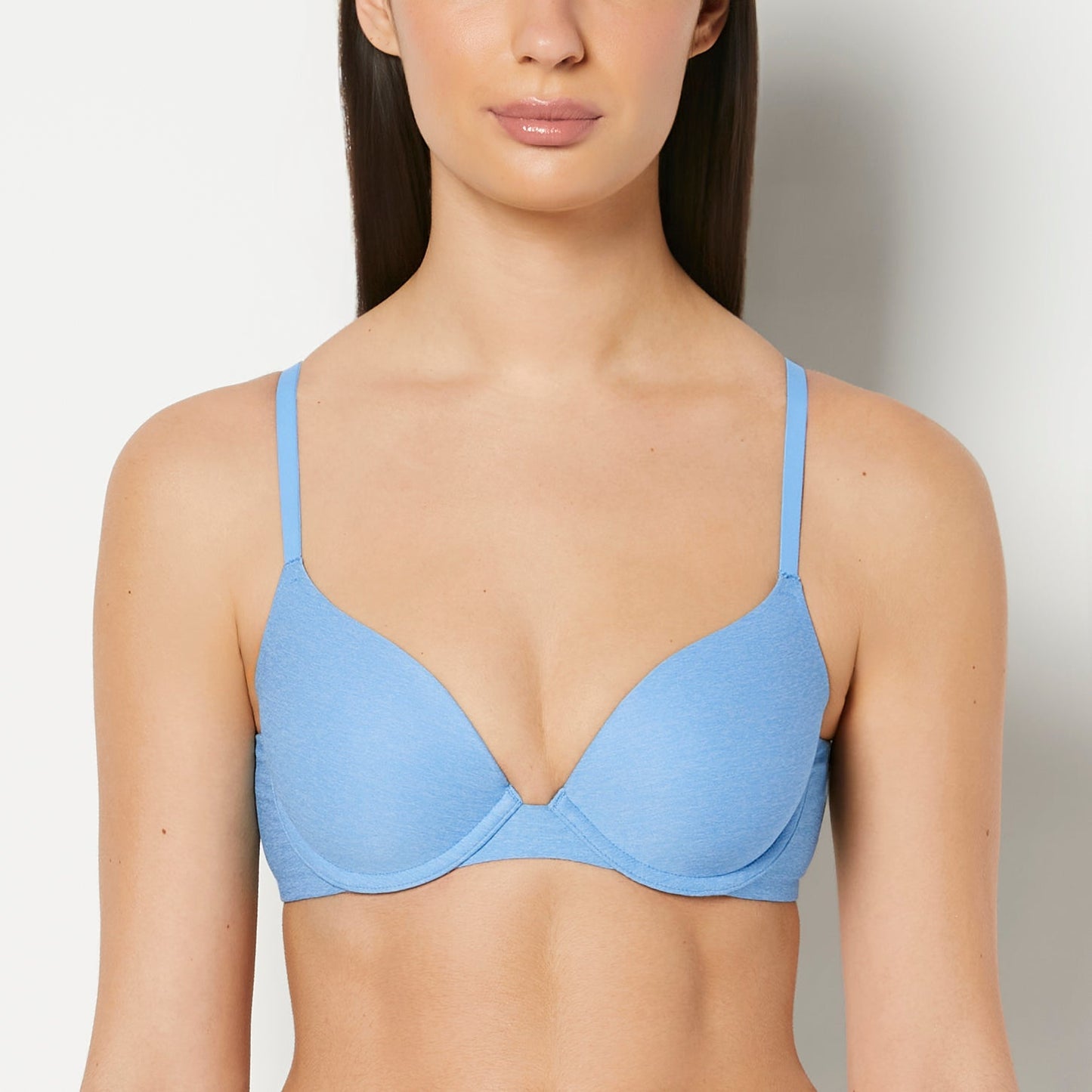 Smooth Comfort Lightly Lined Demi Bra in Azure Blue