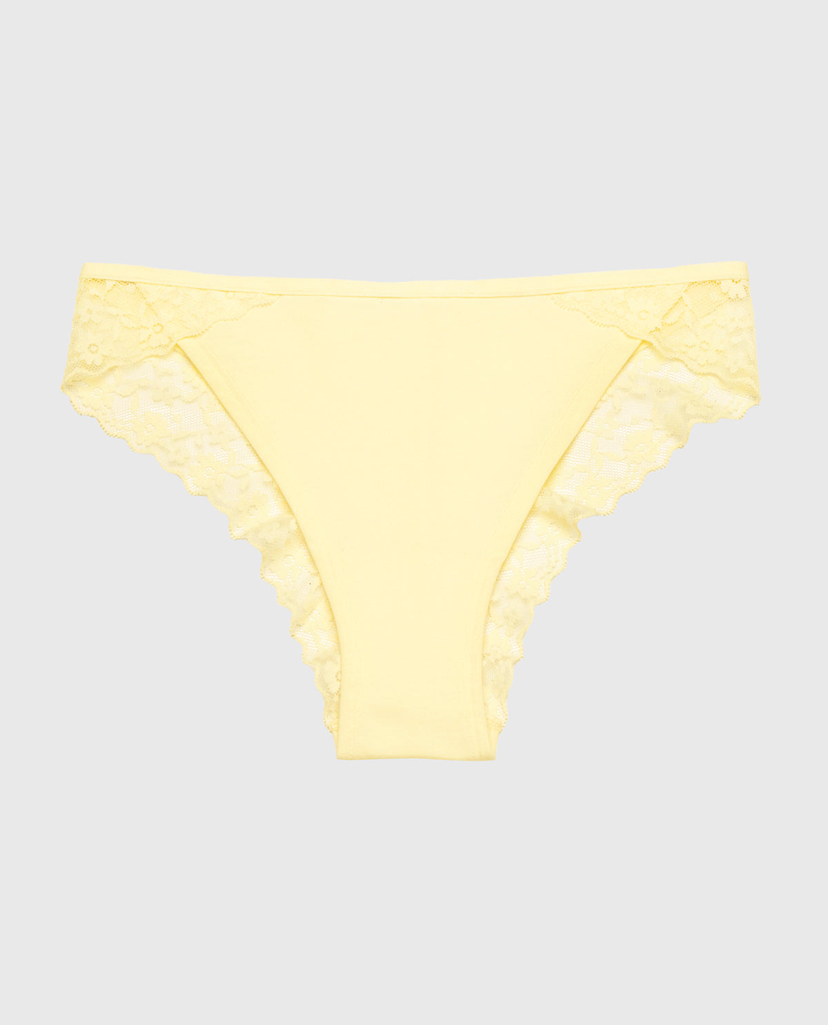 Cheeky Panty With Lace Trim in Pale Banana