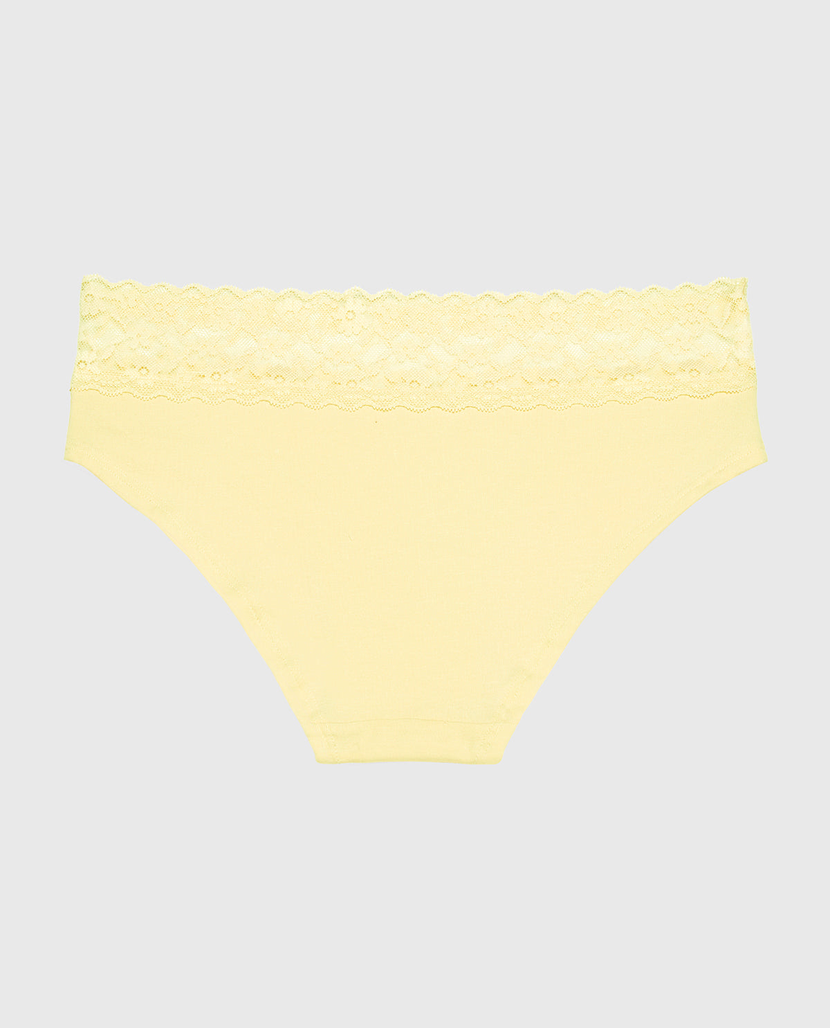 Hipster Panty With Lace Trim in Pale Banana