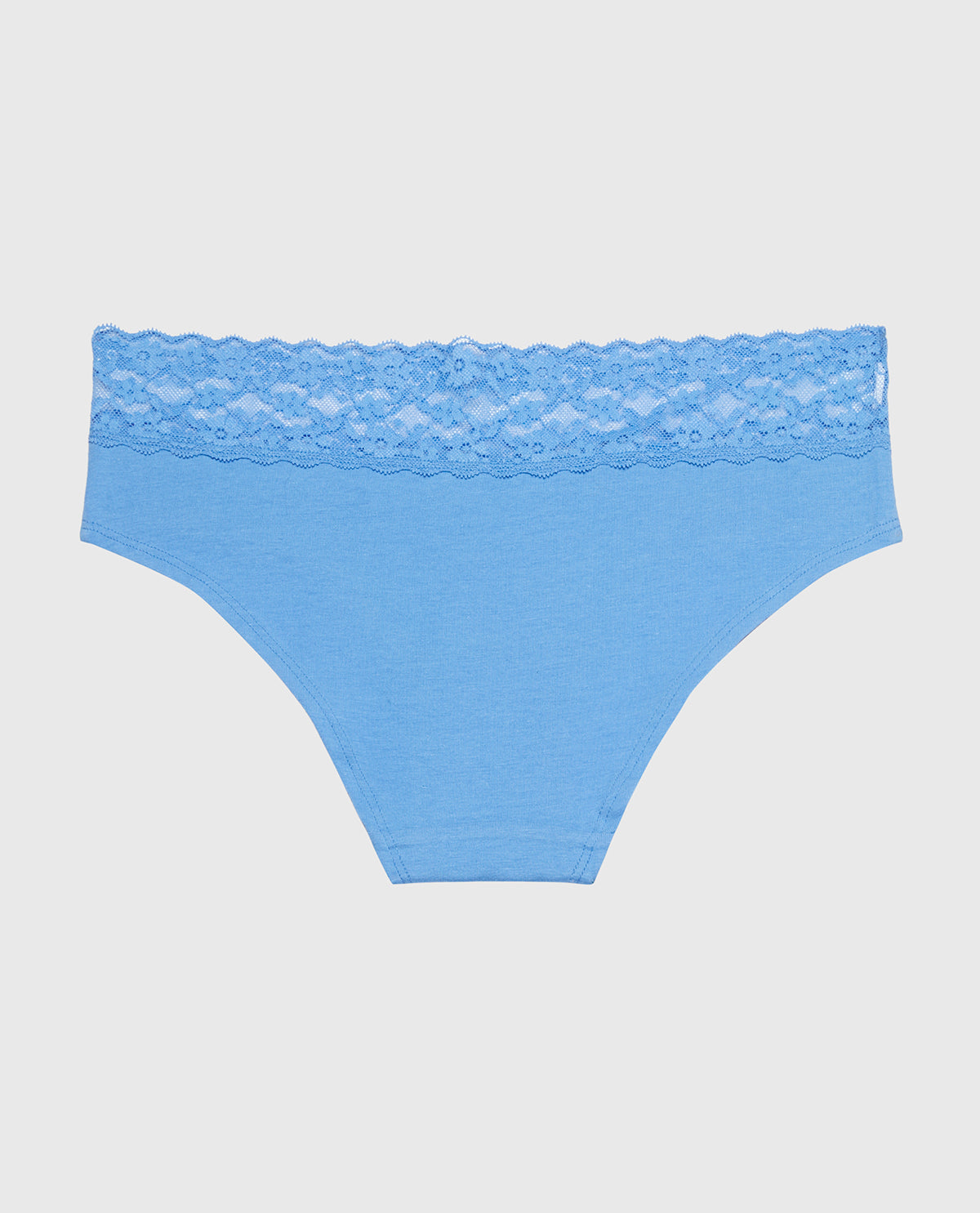 Hipster Panty With Lace Trim in Azure Blue