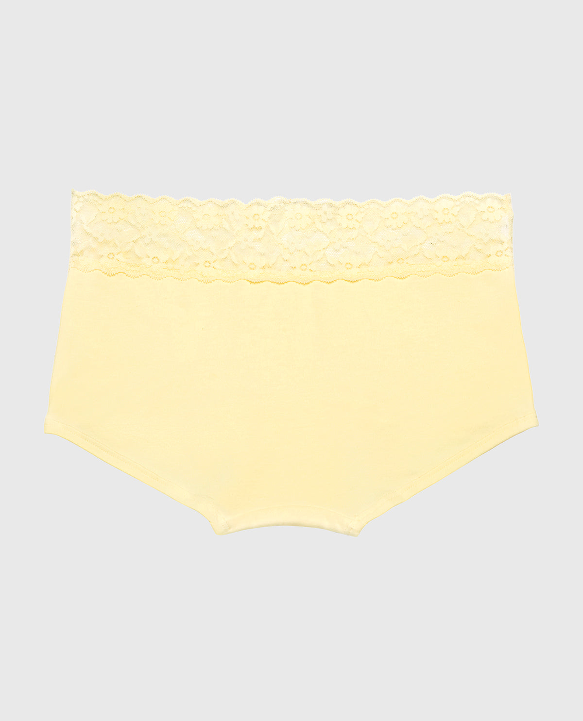 Boyshort Panty With Lace Trim in Pale Banana