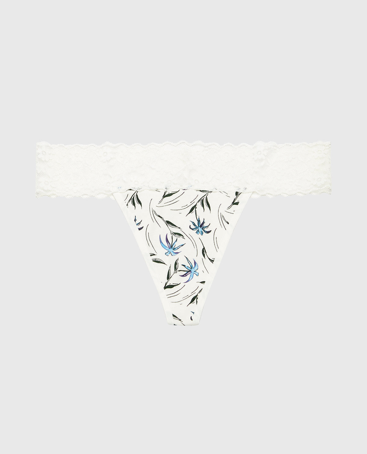 Thong Panty With Lace Trim in Falling Foliage