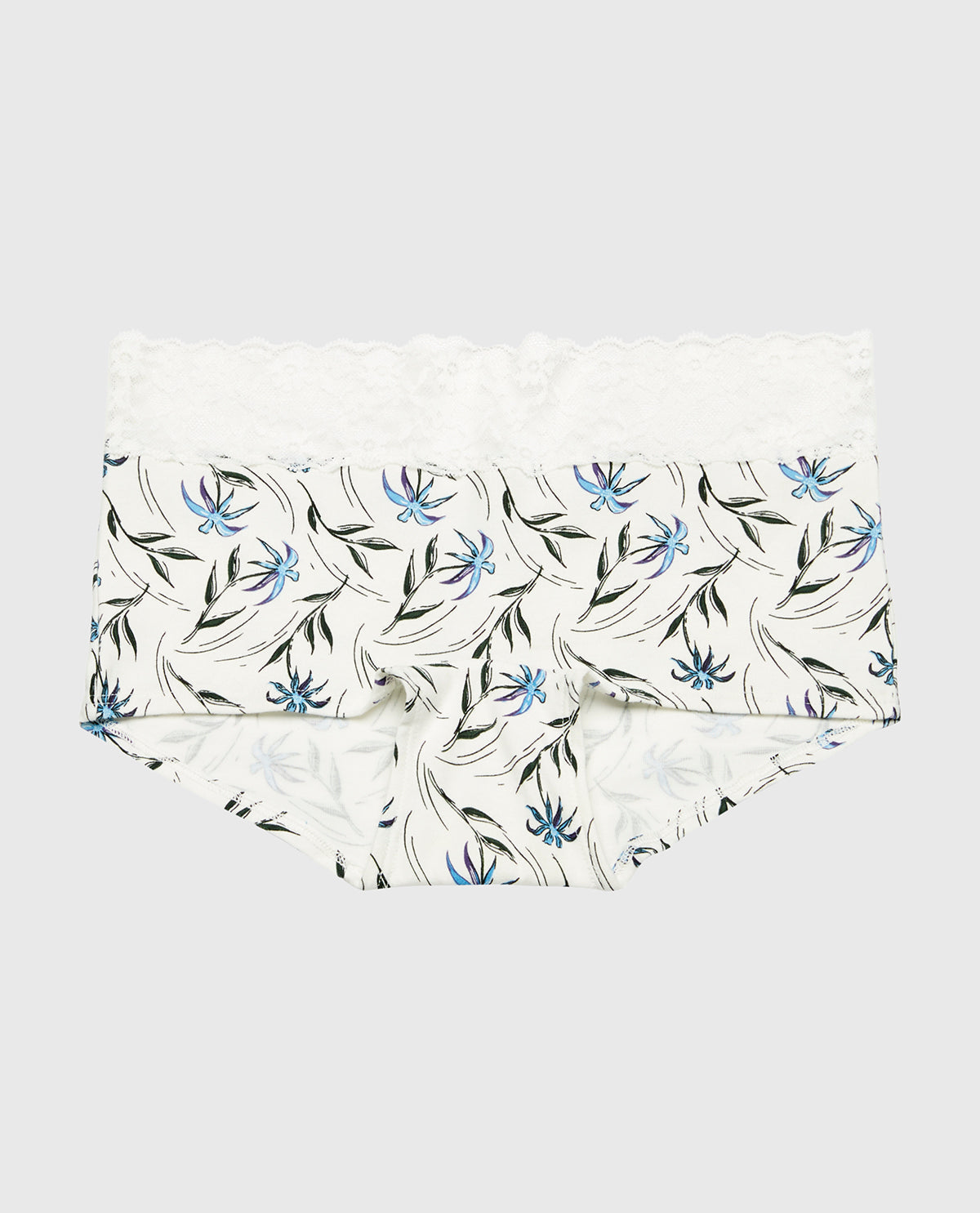 Boyshort Panty With Lace Trim in Falling Foliage