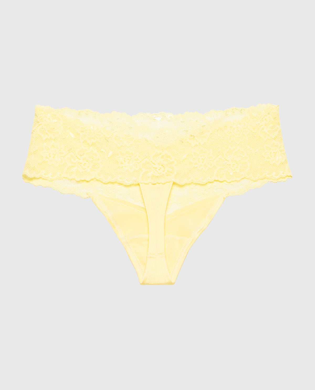Magnificent Lace Thong Panty in Pale Banana