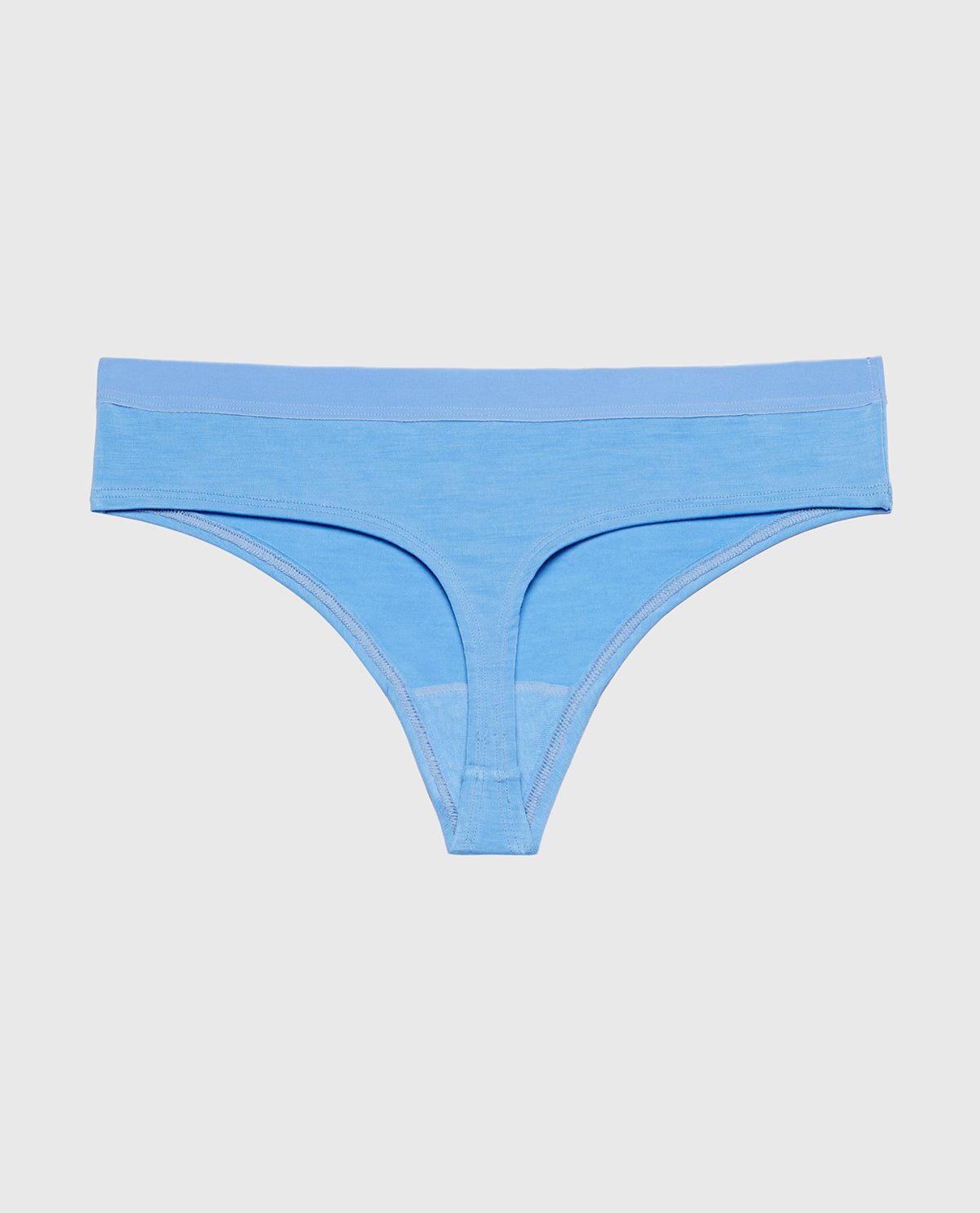 Thong Panty With Vanishing Trim in Azure Blue