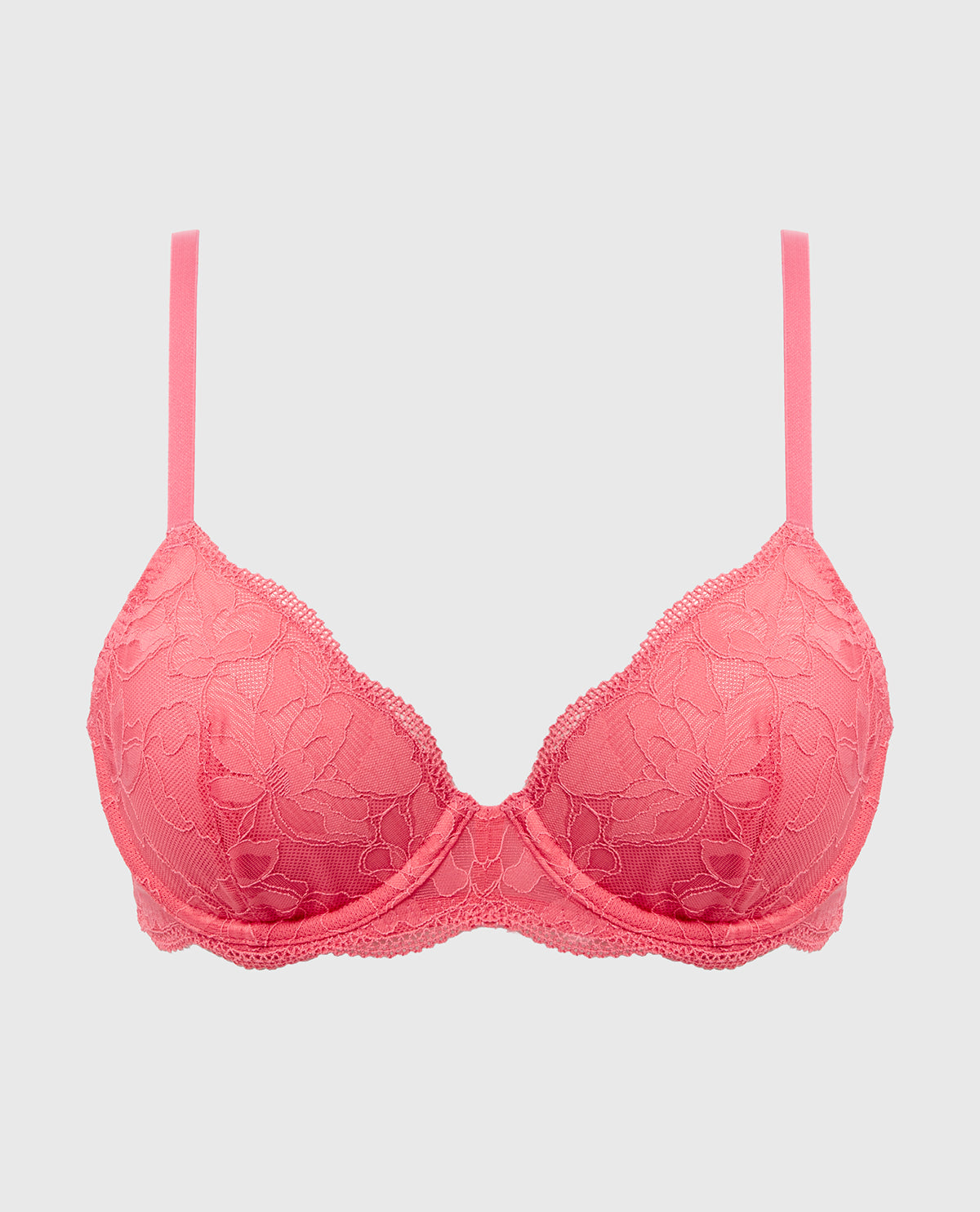 Unlined Demi Bra in Charmed Lace in Pink Lemonade