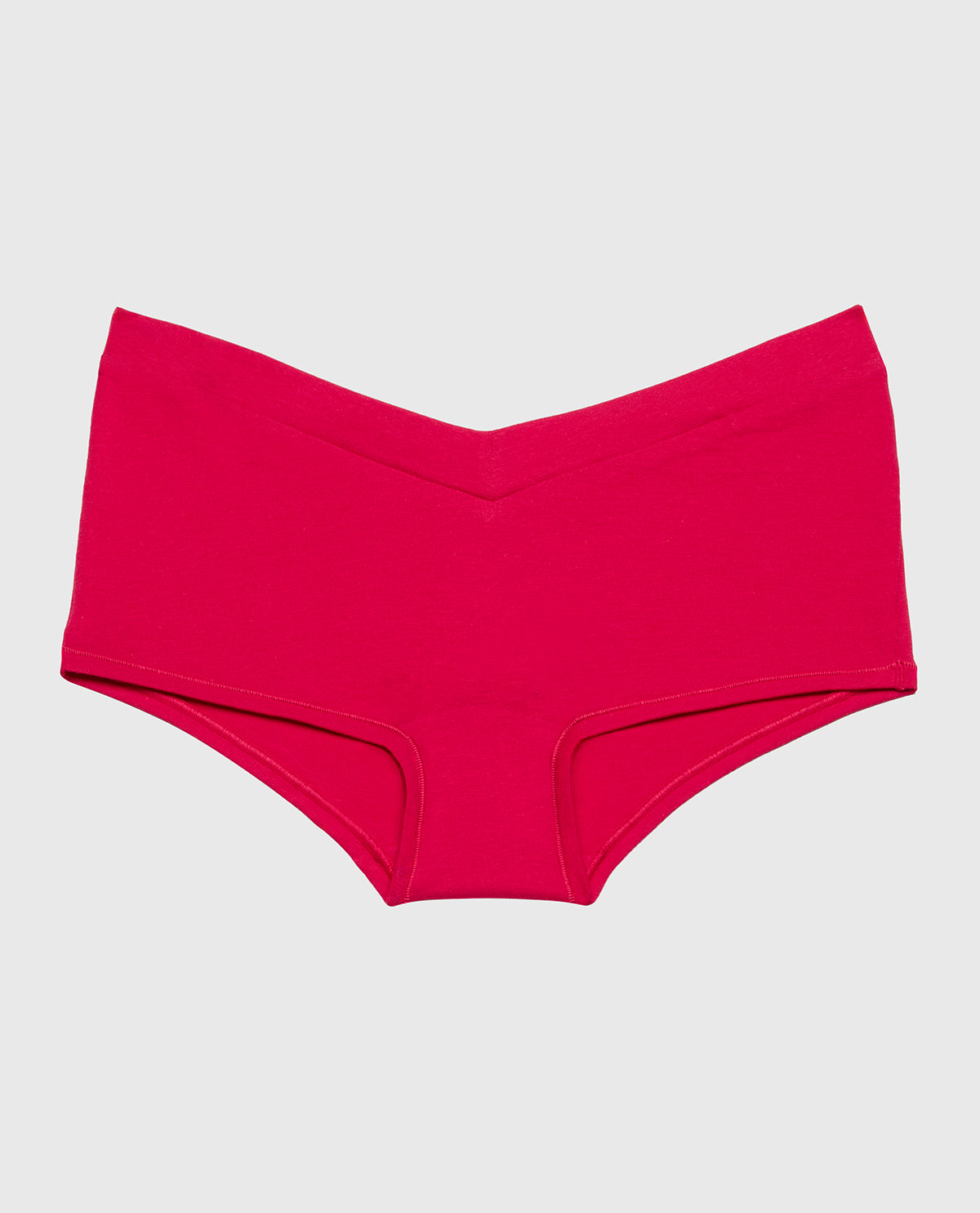 Boyshort Wide Waist Cotton Panty in Passion Red