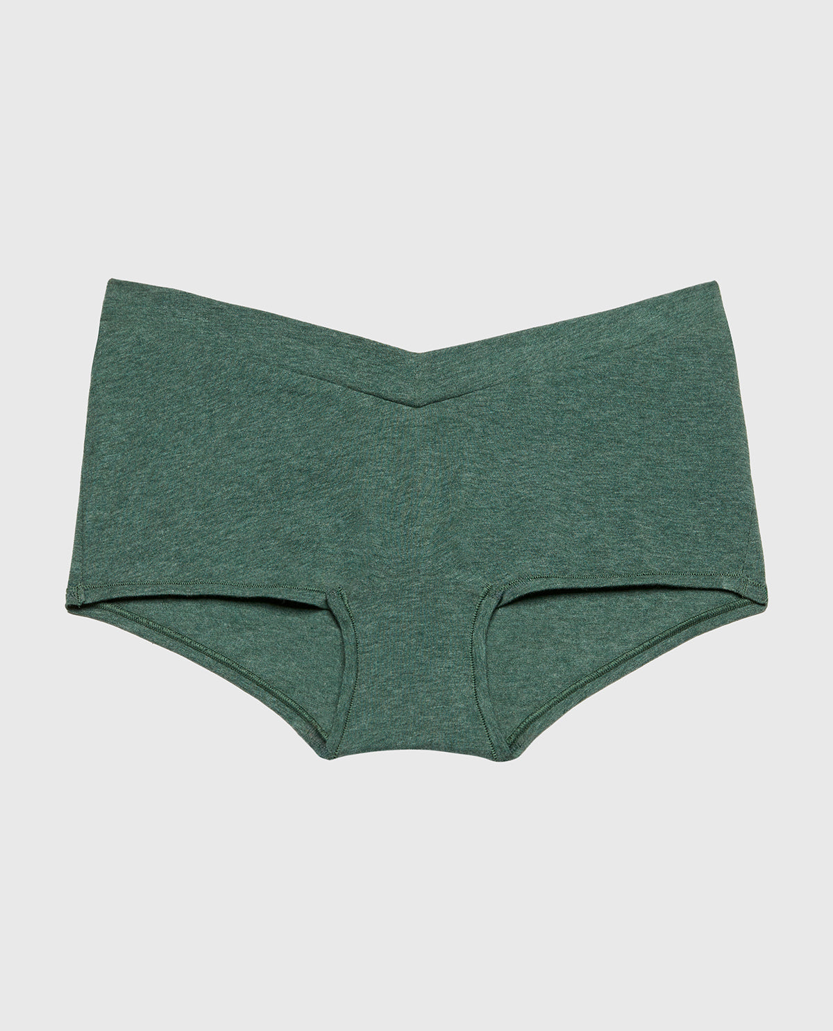 Boyshort Wide Waist Cotton Panty in Jungle Green Heather