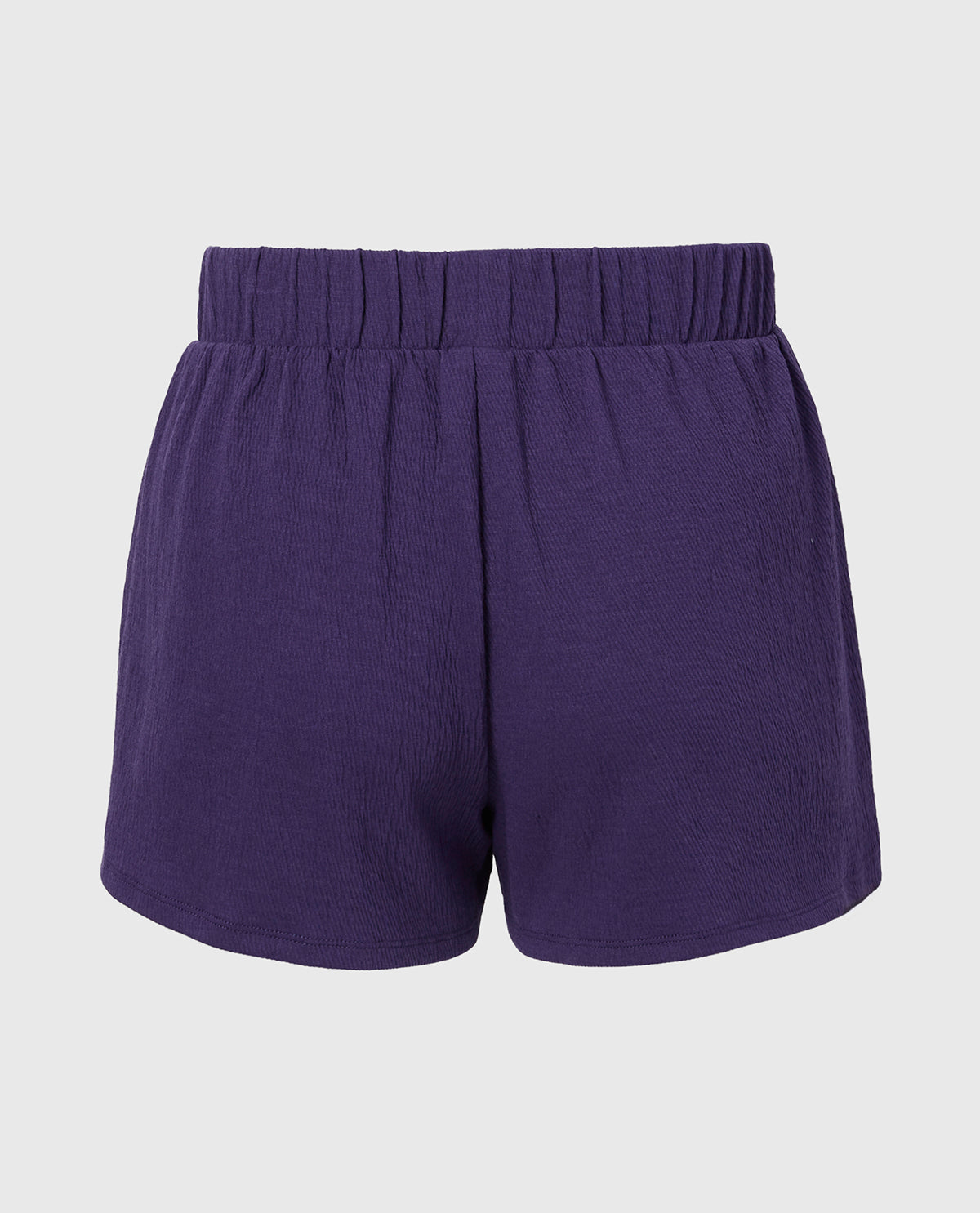 Casual Sleep Textured Knit Boxer Short in Mulberry Purple