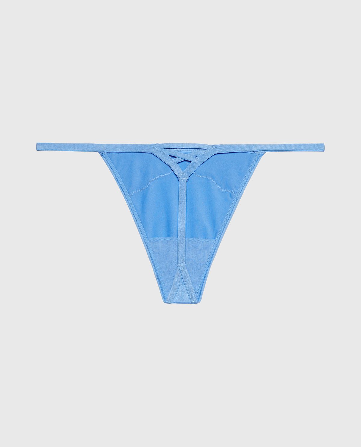 Diva G-String with Lush Lace in Azure Blue