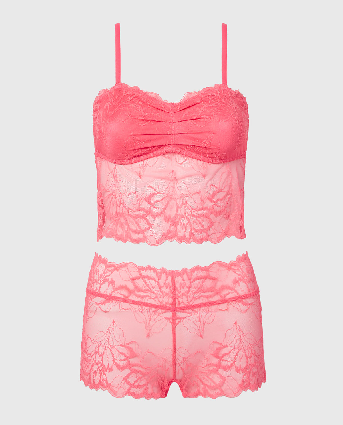 PJ Lush Lace Cami with Boyshort Set in Pink Lemonade