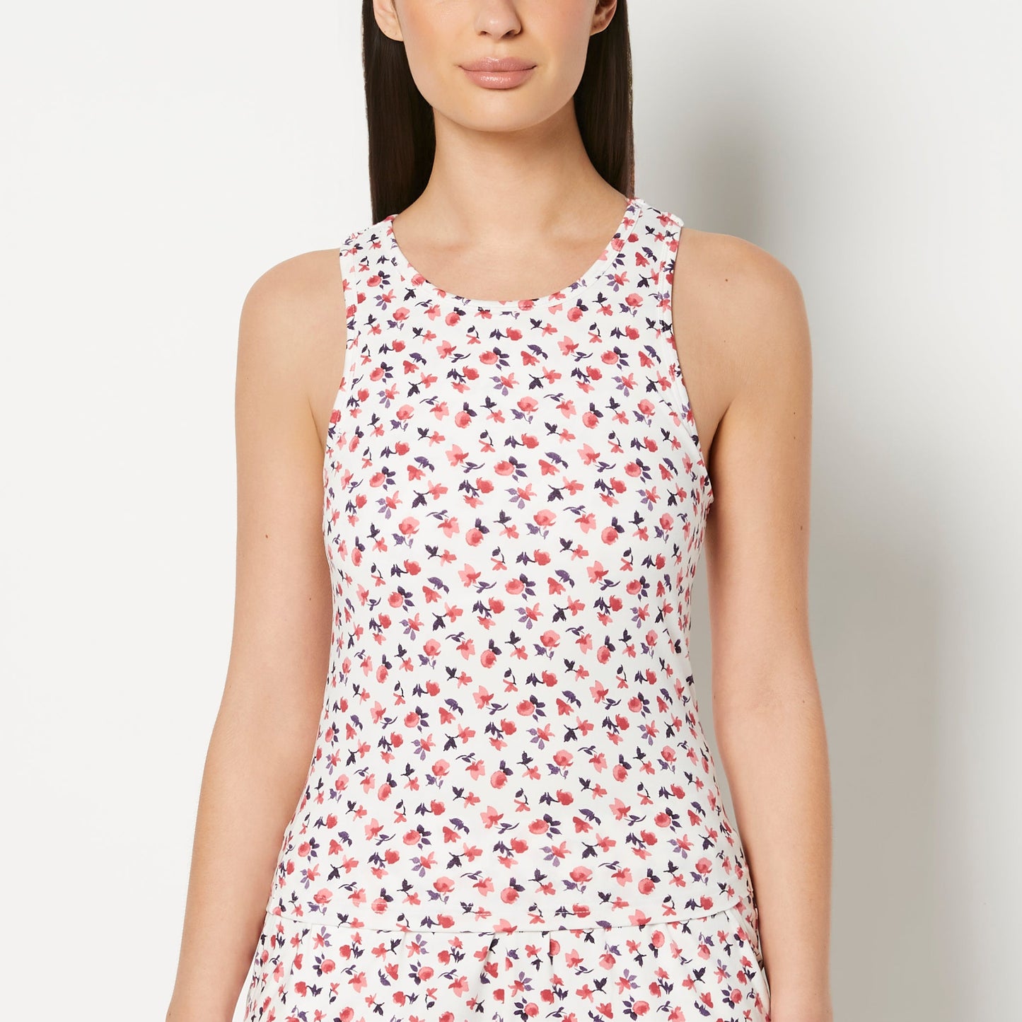 Casual Sleep Jersey High Neck Tank in Breezy Mid Floral