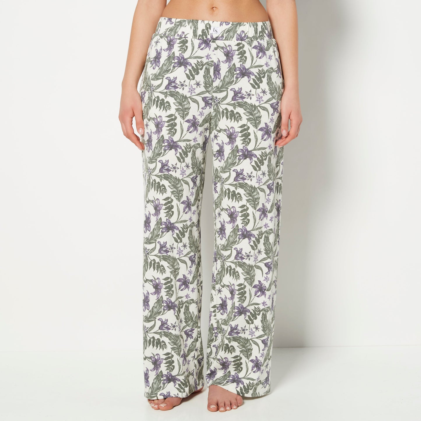 Casual Sleep Textured Knit Pant in Island Floral