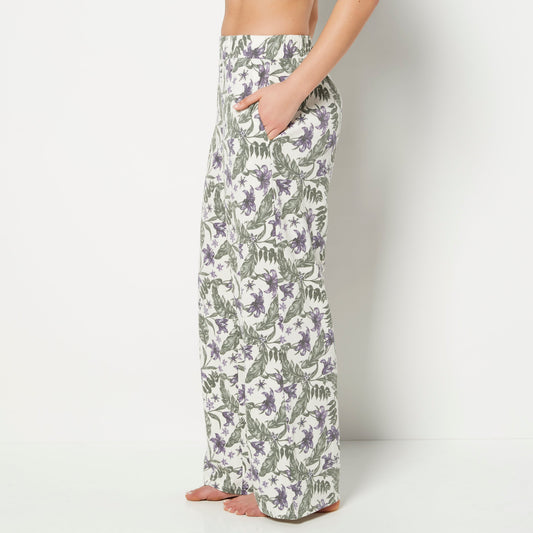 Casual Sleep Textured Knit Pant in Island Floral