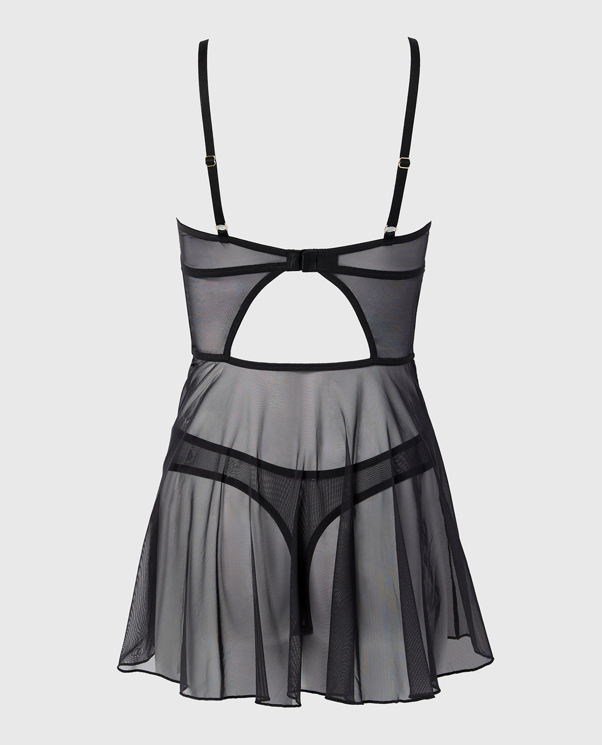 Unlined Balconette Babydoll with Lush Lace in Tuxedo Black