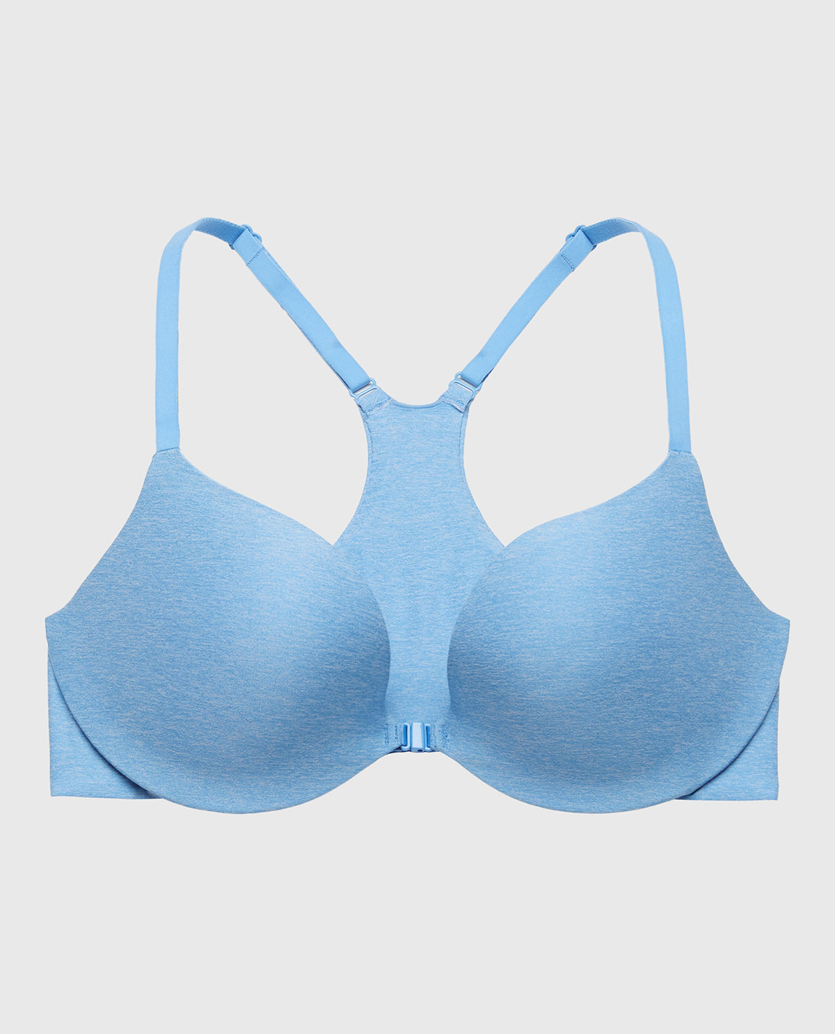 Push Up Plunge Smooth Bra Front Close in Azure Blue
