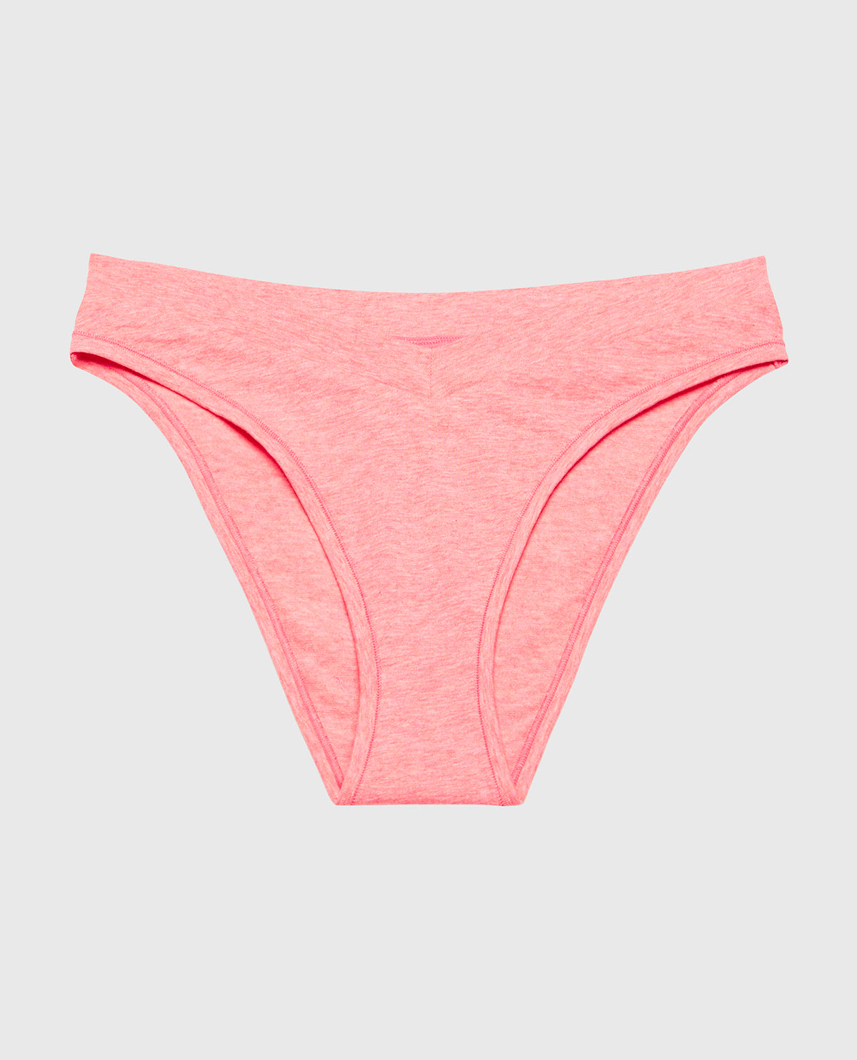 Bikini Wide Waist Cotton Panty in Pink Lemonade Heather