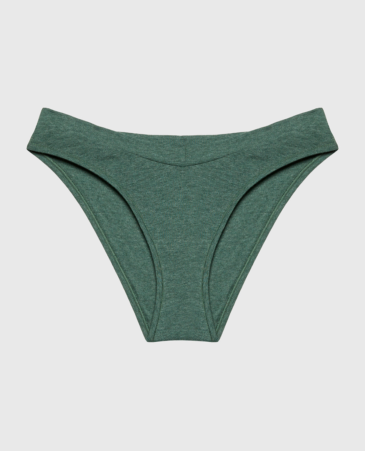 Bikini Wide Waist Cotton Panty in Jungle Green Heather