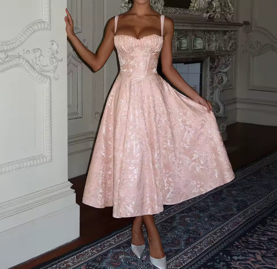 Giselle Pink Midi Dress