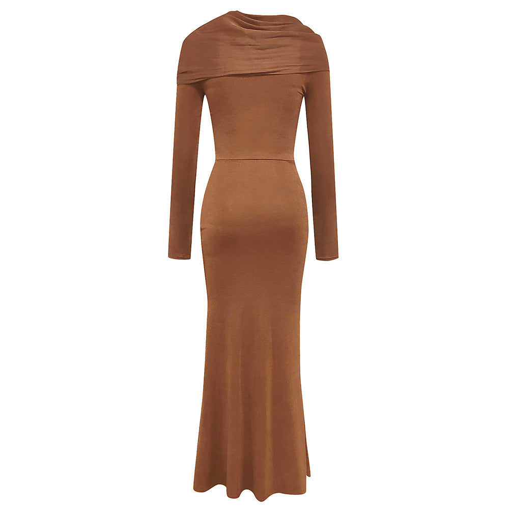 Sienna Draped Scarf Bodycon Gown