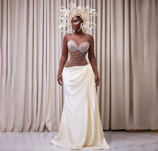 Pearl Illusion Couture Gown