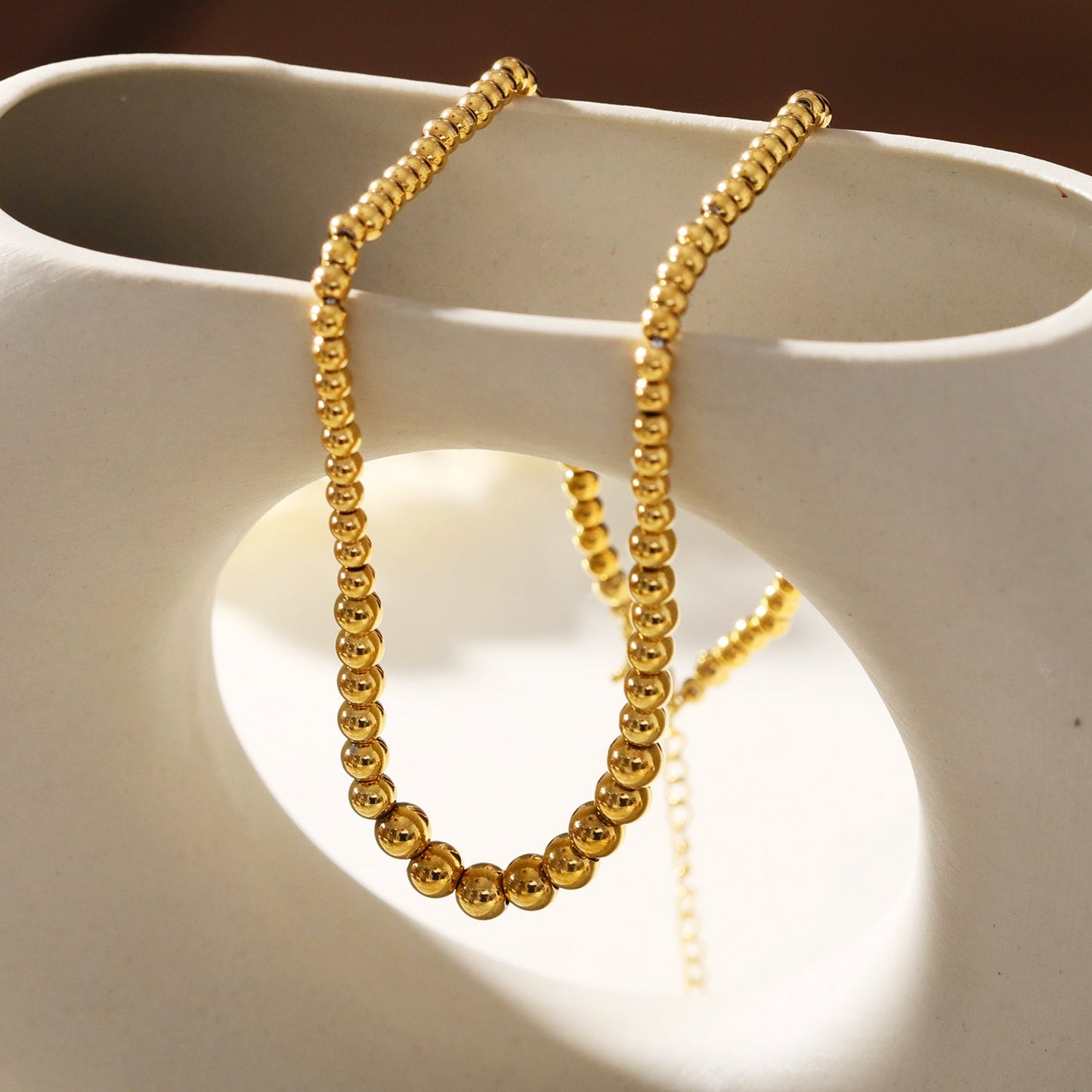 ELIF: Duo Sized Ball-Beads Chain Necklace