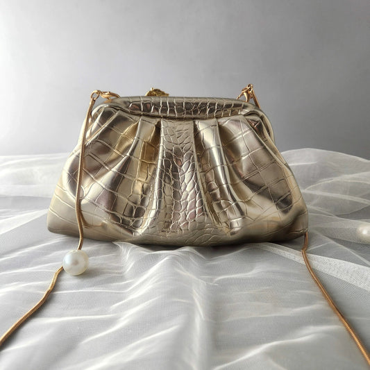 Golden Gallop Cloud Clutch