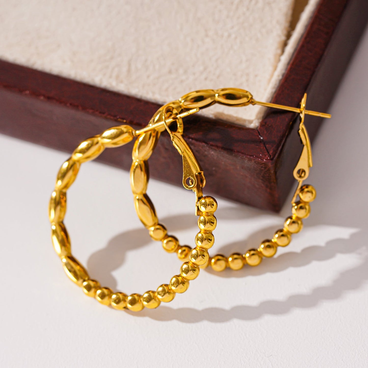 SAOREI: Dual Beaded Hoop Earrings