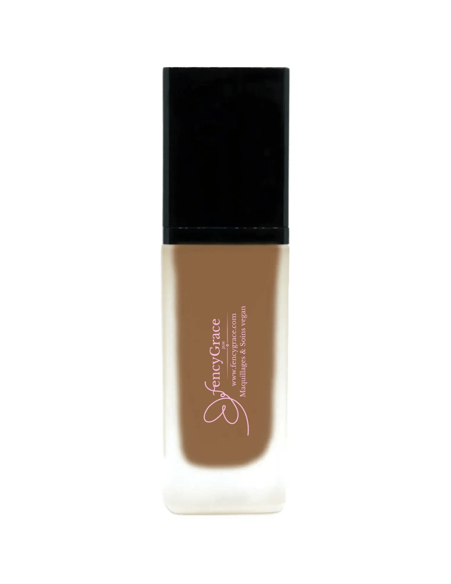 Fond de teint vegan hydratant FencyGrace - Brune 123 - couvrance naturelle -  fini lumineux - longue tenue