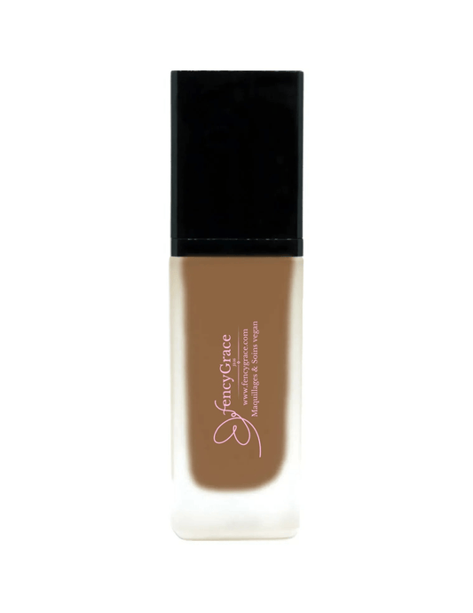 Fond de teint vegan hydratant FencyGrace - Brune 123 - couvrance naturelle -  fini lumineux - longue tenue