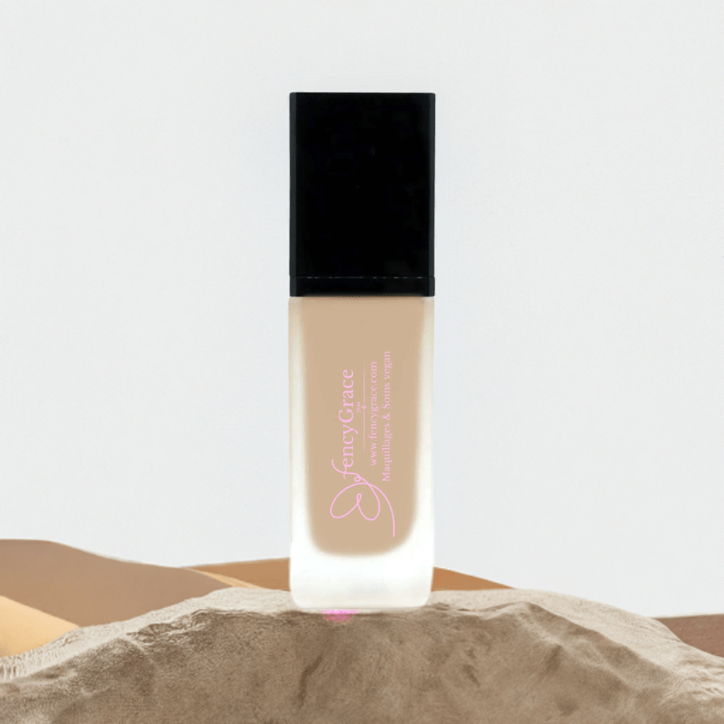 Fond de teint vegan hydratant FencyGrace - Brune 123 - couvrance naturelle -  fini lumineux - longue tenue