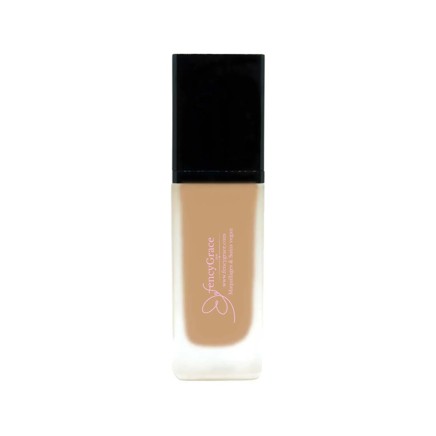 Fond de teint vegan hydratant FencyGrace - Brune 123 - couvrance naturelle -  fini lumineux - longue tenue